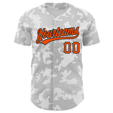 Загрузить изображение в средство просмотра галереи, Custom White Orange-Black 3D Pattern Design Curve Lines Authentic Baseball Jersey
