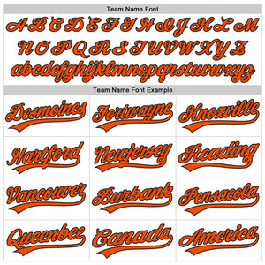 Custom White Orange-Black 3D Pattern Design Curve Lines Authentic Baseball Jersey