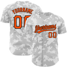 Laden Sie das Bild in den Galerie-Viewer, Custom White Orange-Black 3D Pattern Design Curve Lines Authentic Baseball Jersey
