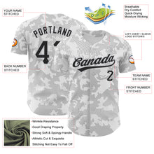 Load image into Gallery viewer, Custom White Black-Gray 3D Pattern Design Curve Lines Authentic Baseball Jersey
