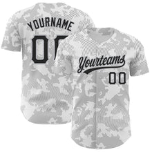 Load image into Gallery viewer, Custom White Black-Gray 3D Pattern Design Curve Lines Authentic Baseball Jersey
