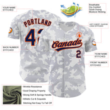 Laden Sie das Bild in den Galerie-Viewer, Custom White Navy-Orange 3D Pattern Design Curve Lines Authentic Baseball Jersey
