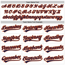 Laden Sie das Bild in den Galerie-Viewer, Custom White Navy-Orange 3D Pattern Design Curve Lines Authentic Baseball Jersey
