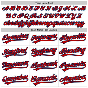 Custom White Red-Navy 3D Pattern Design Curve Lines Authentic Baseball Jersey