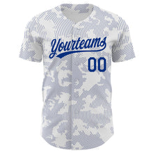 Laden Sie das Bild in den Galerie-Viewer, Custom White Royal 3D Pattern Design Curve Lines Authentic Baseball Jersey
