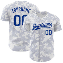 Laden Sie das Bild in den Galerie-Viewer, Custom White Royal 3D Pattern Design Curve Lines Authentic Baseball Jersey
