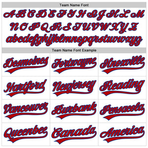 Custom White Red-Royal 3D Pattern Design Curve Lines Authentic Baseball Jersey