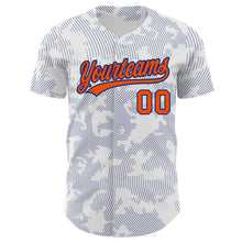 Load image into Gallery viewer, Custom White Orange-Royal 3D Pattern Design Curve Lines Authentic Baseball Jersey
