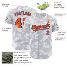 Load image into Gallery viewer, Custom White Orange-Royal 3D Pattern Design Curve Lines Authentic Baseball Jersey
