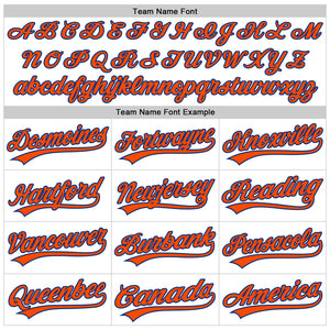 Custom White Orange-Royal 3D Pattern Design Curve Lines Authentic Baseball Jersey