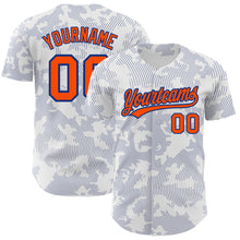 Laden Sie das Bild in den Galerie-Viewer, Custom White Orange-Royal 3D Pattern Design Curve Lines Authentic Baseball Jersey
