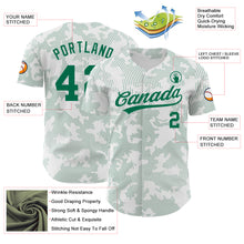 Загрузить изображение в средство просмотра галереи, Custom White Kelly Green 3D Pattern Design Curve Lines Authentic Baseball Jersey
