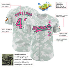 Laden Sie das Bild in den Galerie-Viewer, Custom White Pink-Kelly Green 3D Pattern Design Curve Lines Authentic Baseball Jersey
