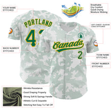 Load image into Gallery viewer, Custom White Kelly Green-Gold 3D Pattern Design Curve Lines Authentic Baseball Jersey
