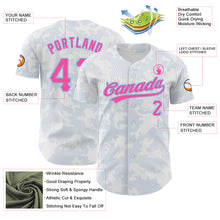 Laden Sie das Bild in den Galerie-Viewer, Custom White Pink-Light Blue 3D Pattern Design Curve Lines Authentic Baseball Jersey
