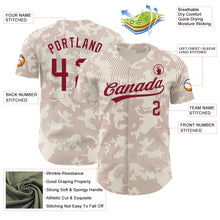 Load image into Gallery viewer, Custom Cream Crimson 3D Pattern Design Curve Lines Authentic Baseball Jersey
