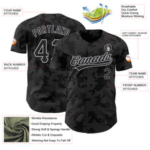 Load image into Gallery viewer, Custom Black Gray 3D Pattern Design Curve Lines Authentic Baseball Jersey
