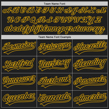 Load image into Gallery viewer, Custom Black Gold 3D Pattern Design Curve Lines Authentic Baseball Jersey
