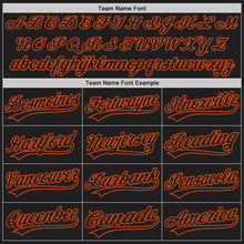 Load image into Gallery viewer, Custom Black Orange 3D Pattern Design Curve Lines Authentic Baseball Jersey
