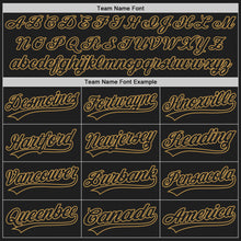 Load image into Gallery viewer, Custom Black Old Gold 3D Pattern Design Curve Lines Authentic Baseball Jersey
