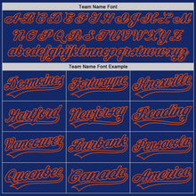 Load image into Gallery viewer, Custom Royal Orange 3D Pattern Design Curve Lines Authentic Baseball Jersey
