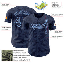 Load image into Gallery viewer, Custom Navy Light Blue 3D Pattern Design Curve Lines Authentic Baseball Jersey
