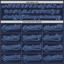 Load image into Gallery viewer, Custom Navy Light Blue 3D Pattern Design Curve Lines Authentic Baseball Jersey
