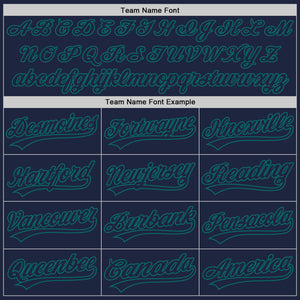 Custom Navy Teal 3D Pattern Design Curve Lines Authentic Baseball Jersey