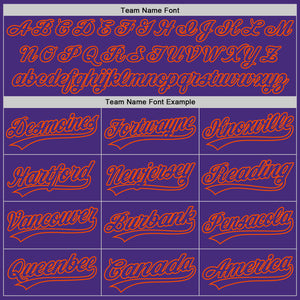 Custom Purple Orange 3D Pattern Design Curve Lines Authentic Baseball Jersey