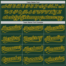 Load image into Gallery viewer, Custom Green Gold 3D Pattern Design Curve Lines Authentic Baseball Jersey
