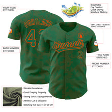 Load image into Gallery viewer, Custom Kelly Green Orange 3D Pattern Design Curve Lines Authentic Baseball Jersey
