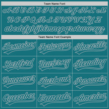 Load image into Gallery viewer, Custom Teal Gray 3D Pattern Design Curve Lines Authentic Baseball Jersey
