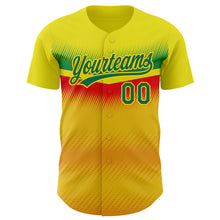 Load image into Gallery viewer, Custom Yellow Kelly Green 3D Pattern Design Abstract Vibe Dots Authentic Baseball Jersey
