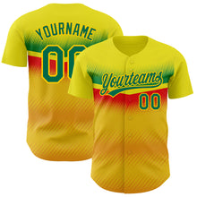 Load image into Gallery viewer, Custom Yellow Kelly Green 3D Pattern Design Abstract Vibe Dots Authentic Baseball Jersey
