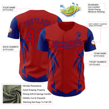 Load image into Gallery viewer, Custom Red Royal 3D Pattern Design Side Sharp Edges Authentic Baseball Jersey
