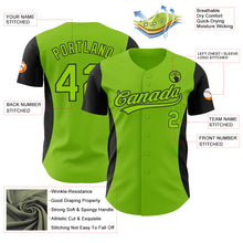 Charger l&#39;image dans la galerie, Custom Neon Green Black 3D Pattern Design Side Stripes Authentic Baseball Jersey
