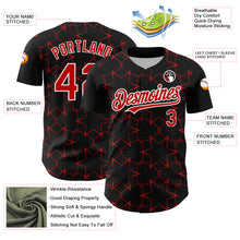 Загрузить изображение в средство просмотра галереи, Custom Black Red-White 3D Pattern Design Star Lines Authentic Baseball Jersey
