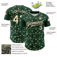 Загрузить изображение в средство просмотра галереи, Custom Green Cream-Black 3D Pattern Design Star Lines Authentic Baseball Jersey
