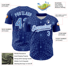 Load image into Gallery viewer, Custom Royal Light Blue-White 3D Pattern Design Spider Web Authentic Baseball Jersey
