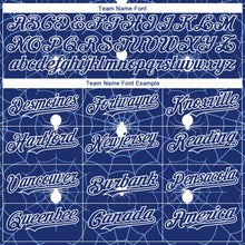 Load image into Gallery viewer, Custom Royal Light Blue-White 3D Pattern Design Spider Web Authentic Baseball Jersey
