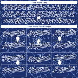 Custom Royal Light Blue-White 3D Pattern Design Spider Web Authentic Baseball Jersey