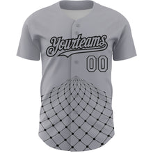 Charger l&#39;image dans la galerie, Custom Gray Black 3D Pattern Design Geometric Grid Authentic Baseball Jersey
