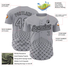 Charger l&#39;image dans la galerie, Custom Gray Black 3D Pattern Design Geometric Grid Authentic Baseball Jersey
