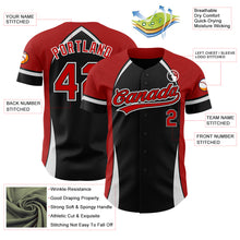 Load image into Gallery viewer, Custom Black Red-White 3D Pattern Design Curve Solid Authentic Baseball Jersey
