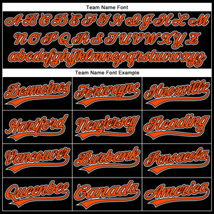 Custom Black Orange-White 3D Pattern Design Curve Solid Authentic Baseball Jersey