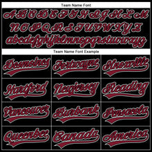 Load image into Gallery viewer, Custom Black Crimson-White 3D Pattern Design Curve Solid Authentic Baseball Jersey
