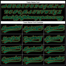 Load image into Gallery viewer, Custom Black Kelly Green-Old Gold 3D Pattern Design Curve Solid Authentic Baseball Jersey
