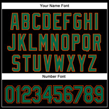 Load image into Gallery viewer, Custom Black Kelly Green-Orange 3D Pattern Design Curve Solid Authentic Baseball Jersey
