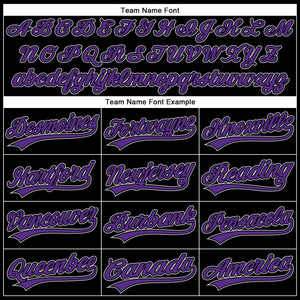 Custom Black Purple-Gray 3D Pattern Design Curve Solid Authentic Baseball Jersey