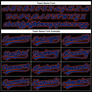 Custom Black Royal-Orange 3D Pattern Design Curve Solid Authentic Baseball Jersey